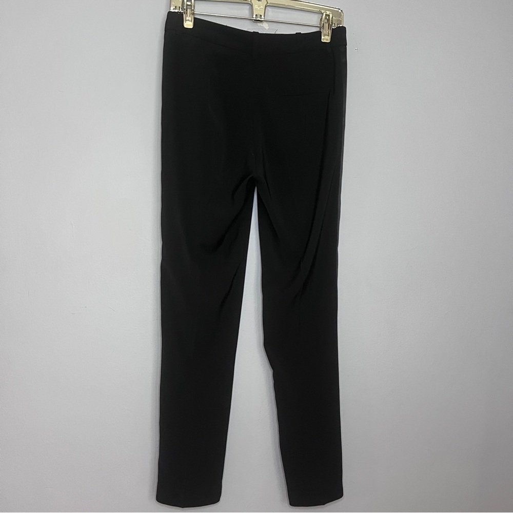 H&M Black Women’s Stylish Trousers with Satin Detail Down Both Sides, Size 4 EUC - Picture 4 of 8